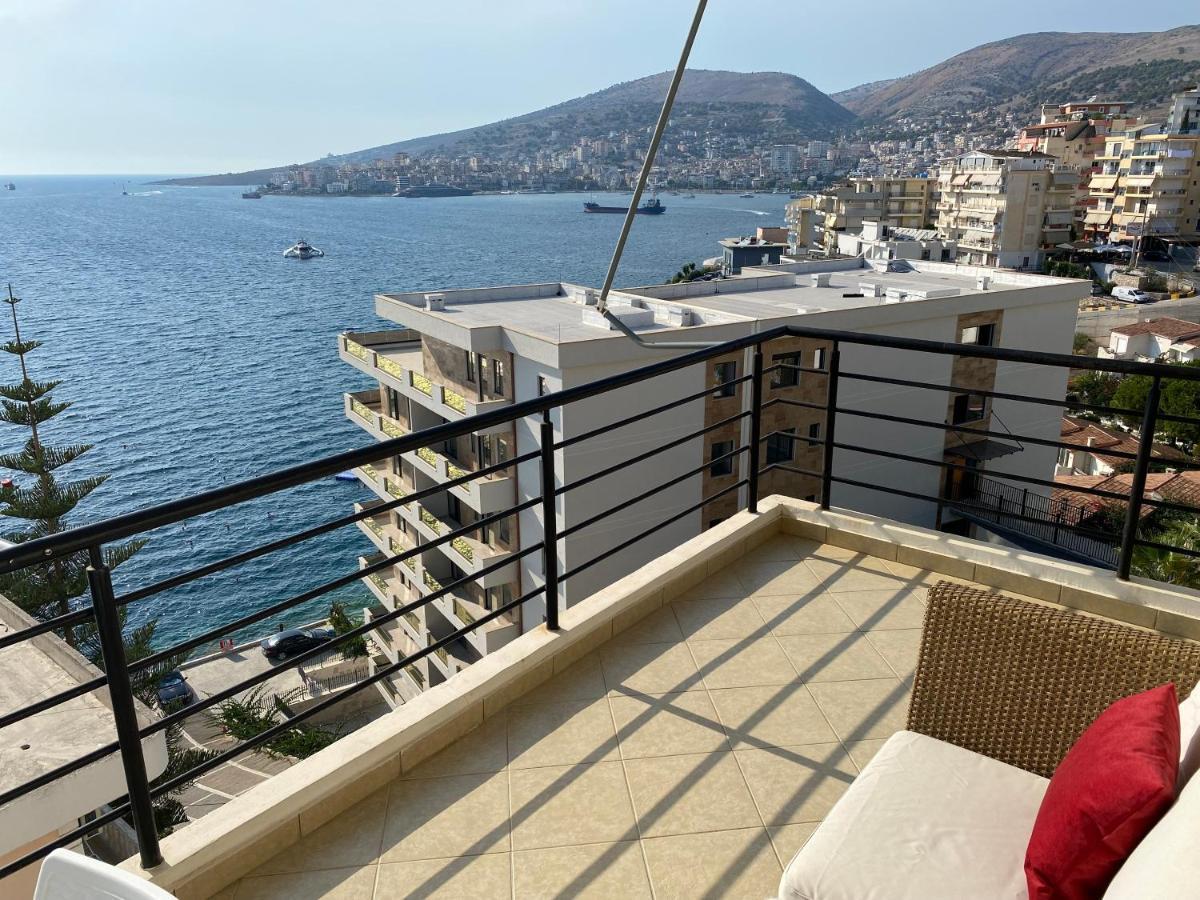 Apartment With Huge Sea View Balcony Sarande Ngoại thất bức ảnh