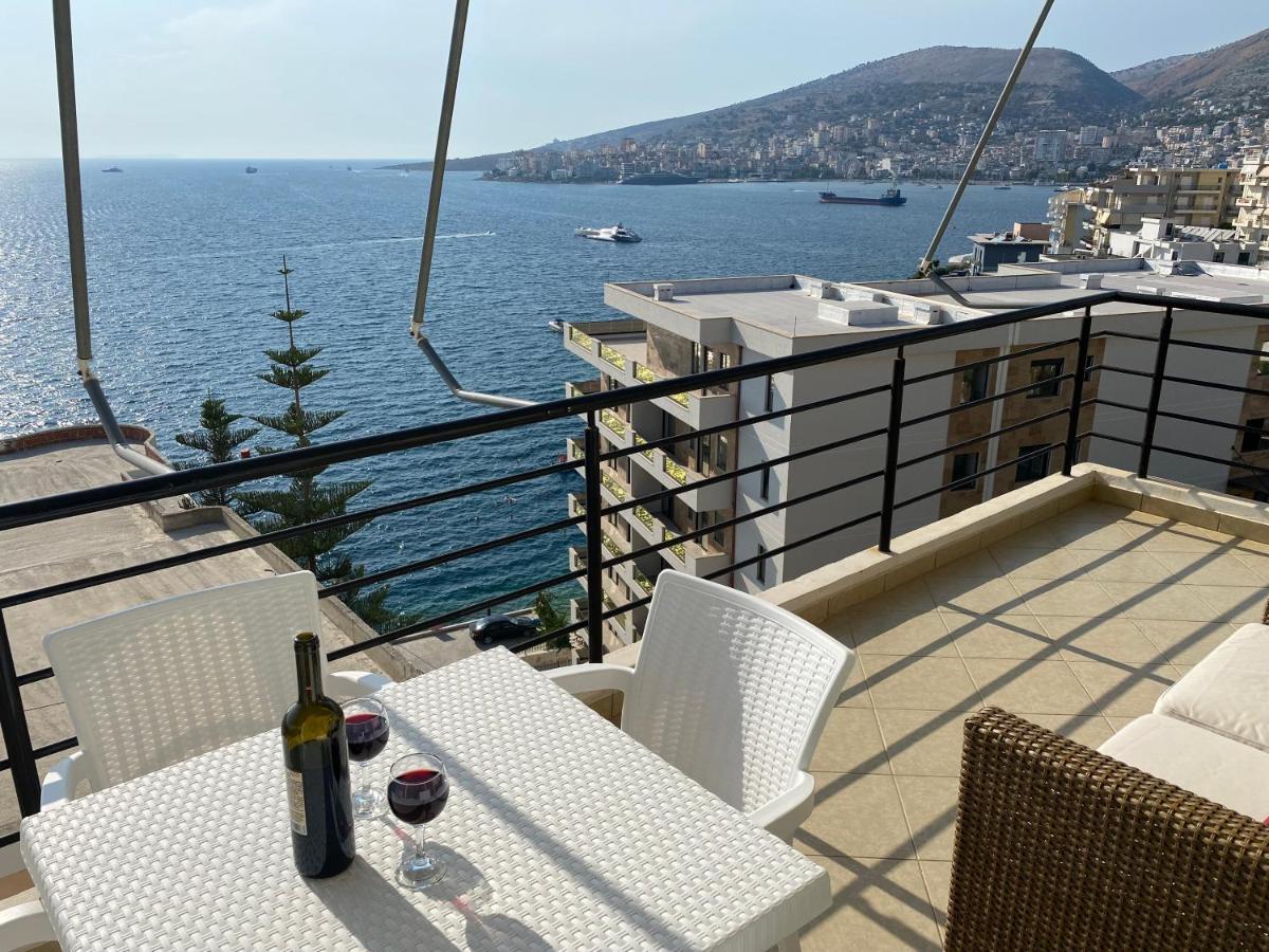 Apartment With Huge Sea View Balcony Sarande Ngoại thất bức ảnh