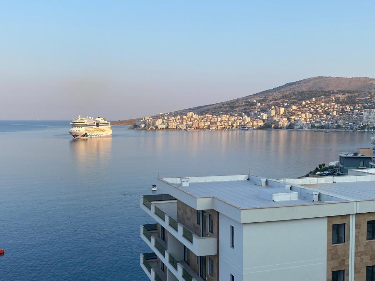 Apartment With Huge Sea View Balcony Sarande Ngoại thất bức ảnh