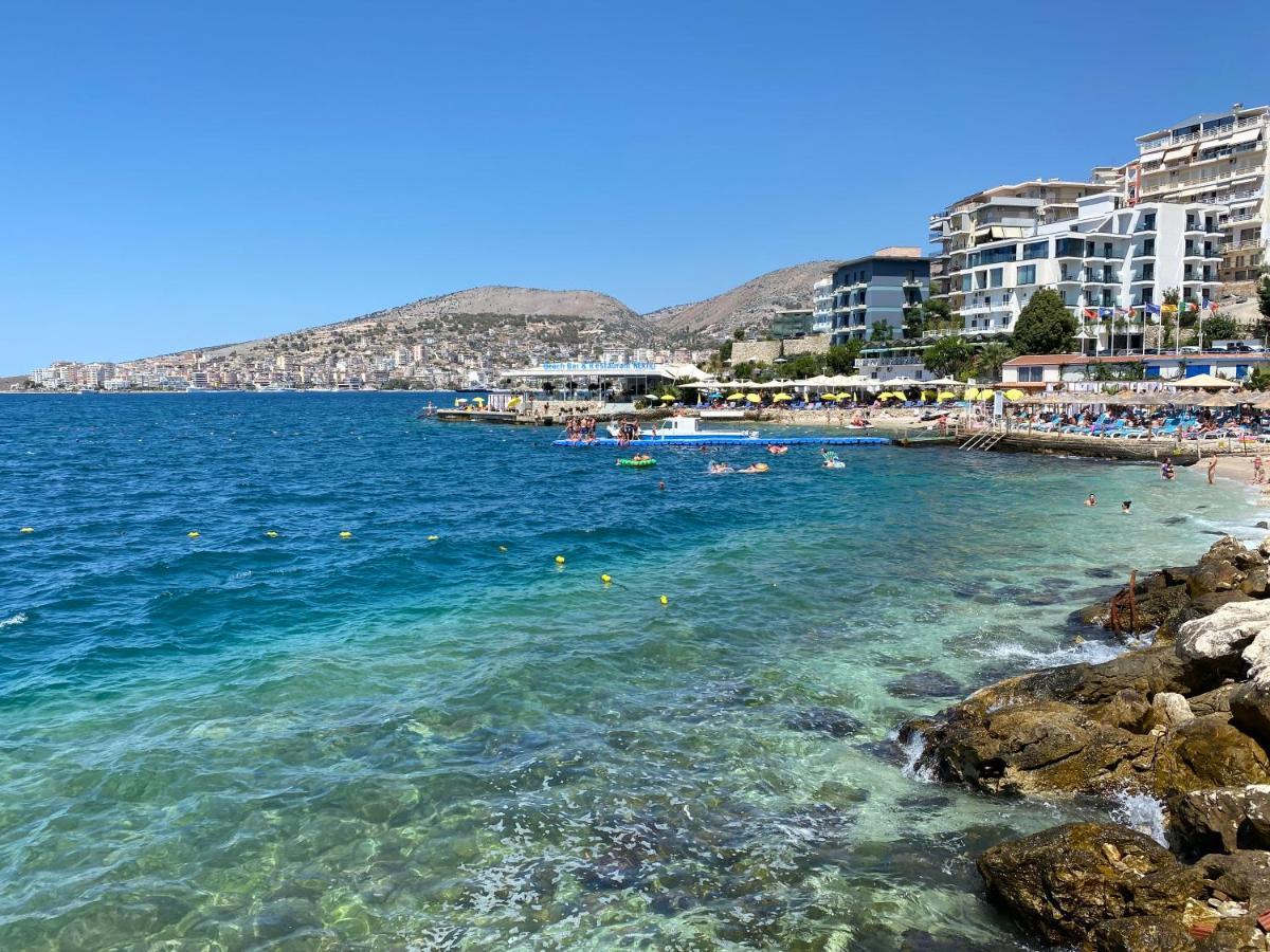 Apartment With Huge Sea View Balcony Sarande Ngoại thất bức ảnh